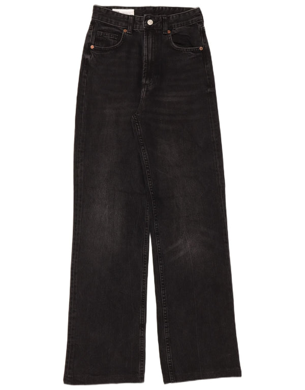 Zara Womens Wide Leg Jeans EU 34 2XS W24 L32 Black Cotton