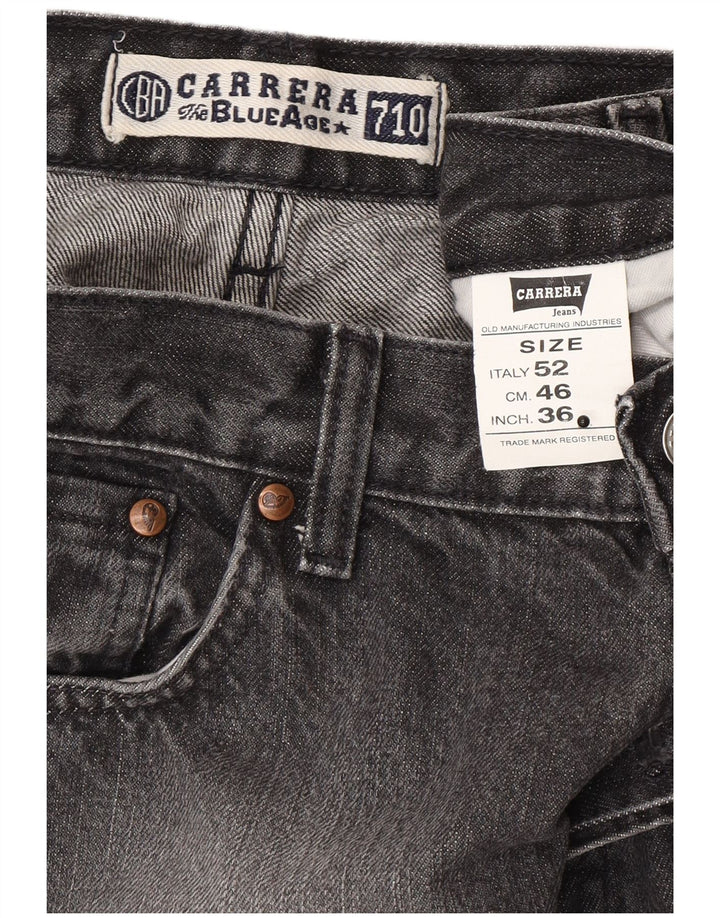Carrera Mens Straight Jeans IT 52 XL W36 L30 Grey Cotton