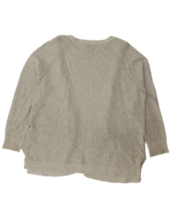 FAT FACE Womens Open Cardigan Sweater UK 18 XL Grey Cotton