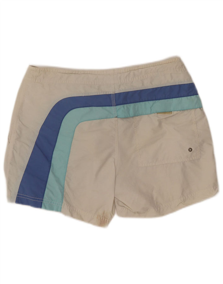DIESEL Mens Swimming Shorts Small  Off White Striped Cotton