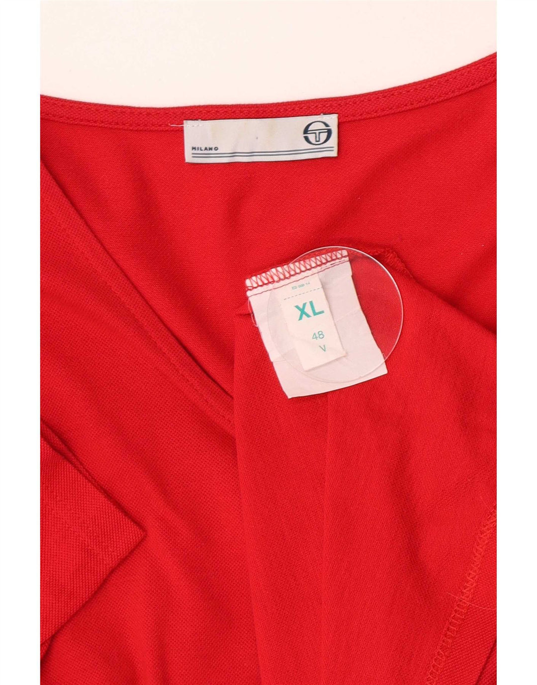 Sergio Tacchini Womens Short Sleeve Blouse Top IT 48 XL Red