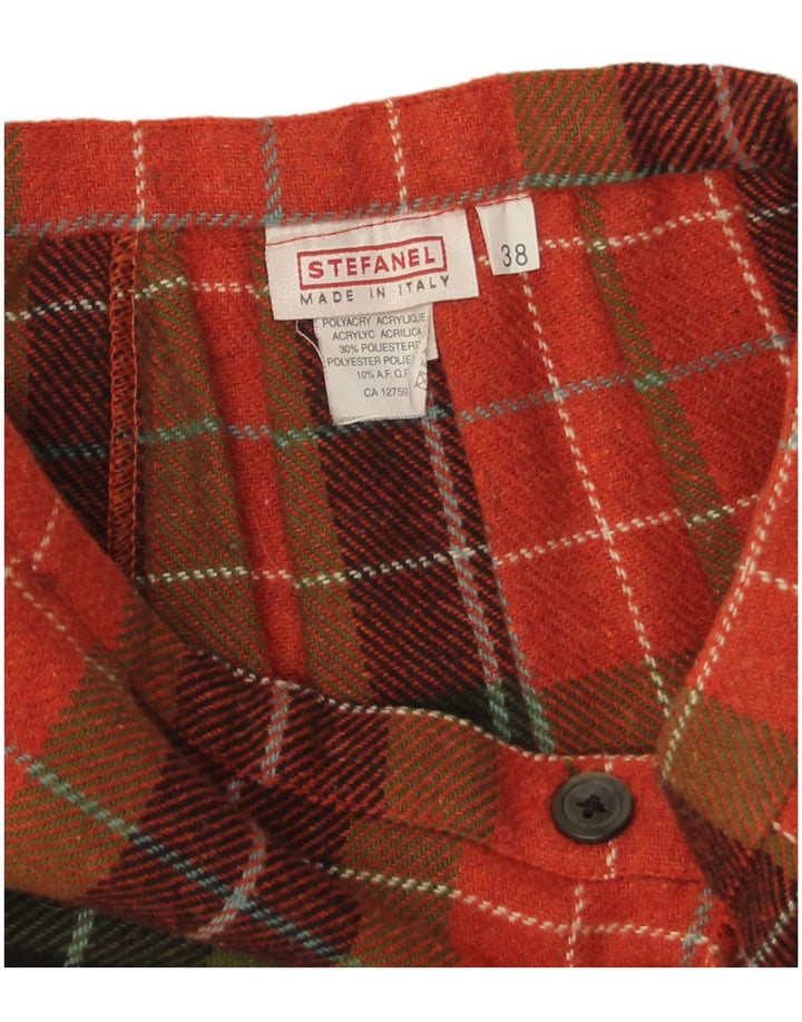 Stefanel Womens Mini Wrap Skirt IT 38 XS W26 Red Check Wool