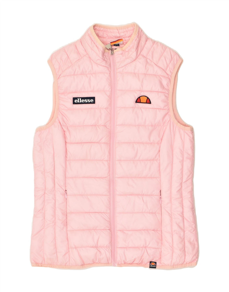 ELLESSE Womens Padded Gilet UK 12 Medium Pink Polyester | Vintage Ellesse | Thrift | Second-Hand Ellesse | Used Clothing | Messina Hembry 