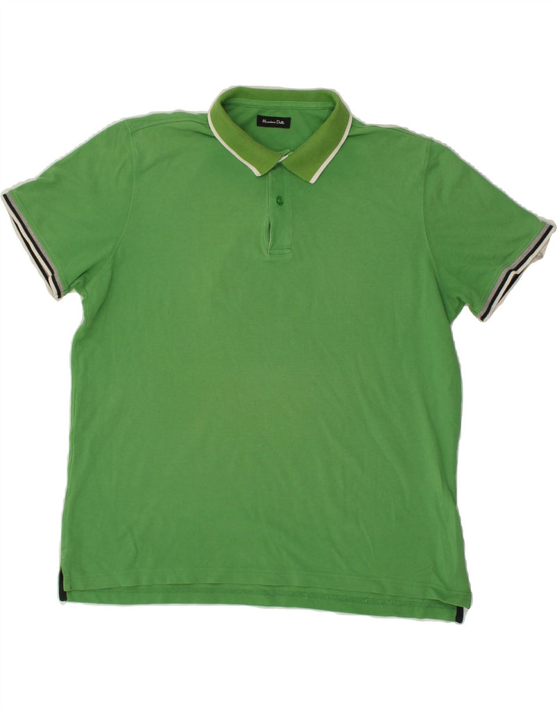 MASSIMO DUTTI Mens Polo Shirt XL Green Cotton | Vintage Massimo Dutti | Thrift | Second-Hand Massimo Dutti | Used Clothing | Messina Hembry 