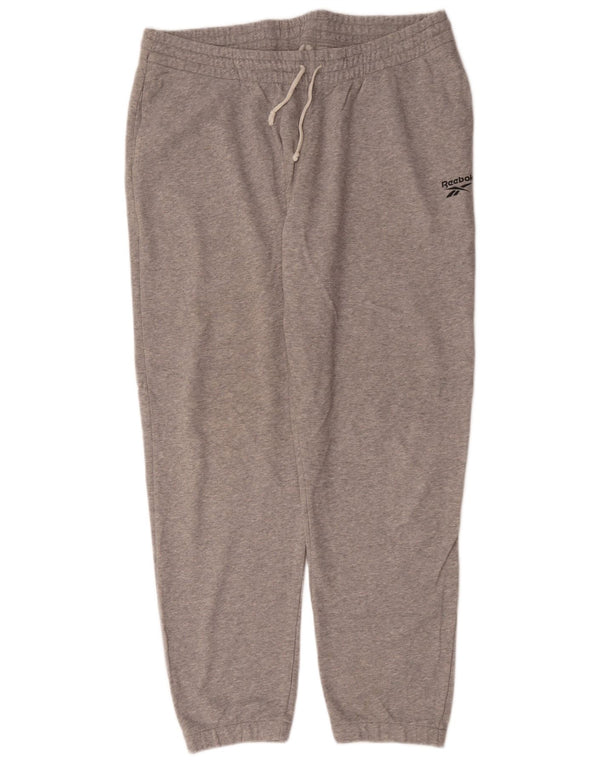 Reebok Mens Tracksuit Trousers Joggers XL Grey Flecked Cotton