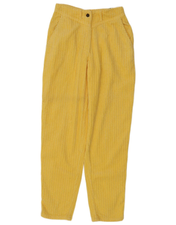 Benetton Womens High Waist Corduroy Trousers IT 42 Medium W26 L31 Yellow