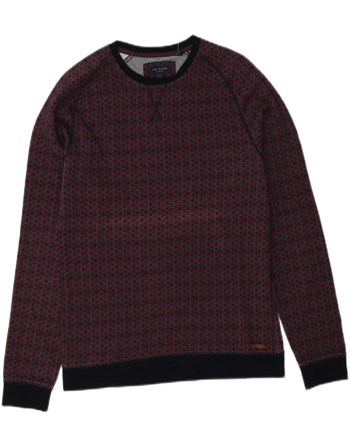 Ted Baker Mens Crew Neck Jumper Sweater Size 3 Medium Multicoloured Floral