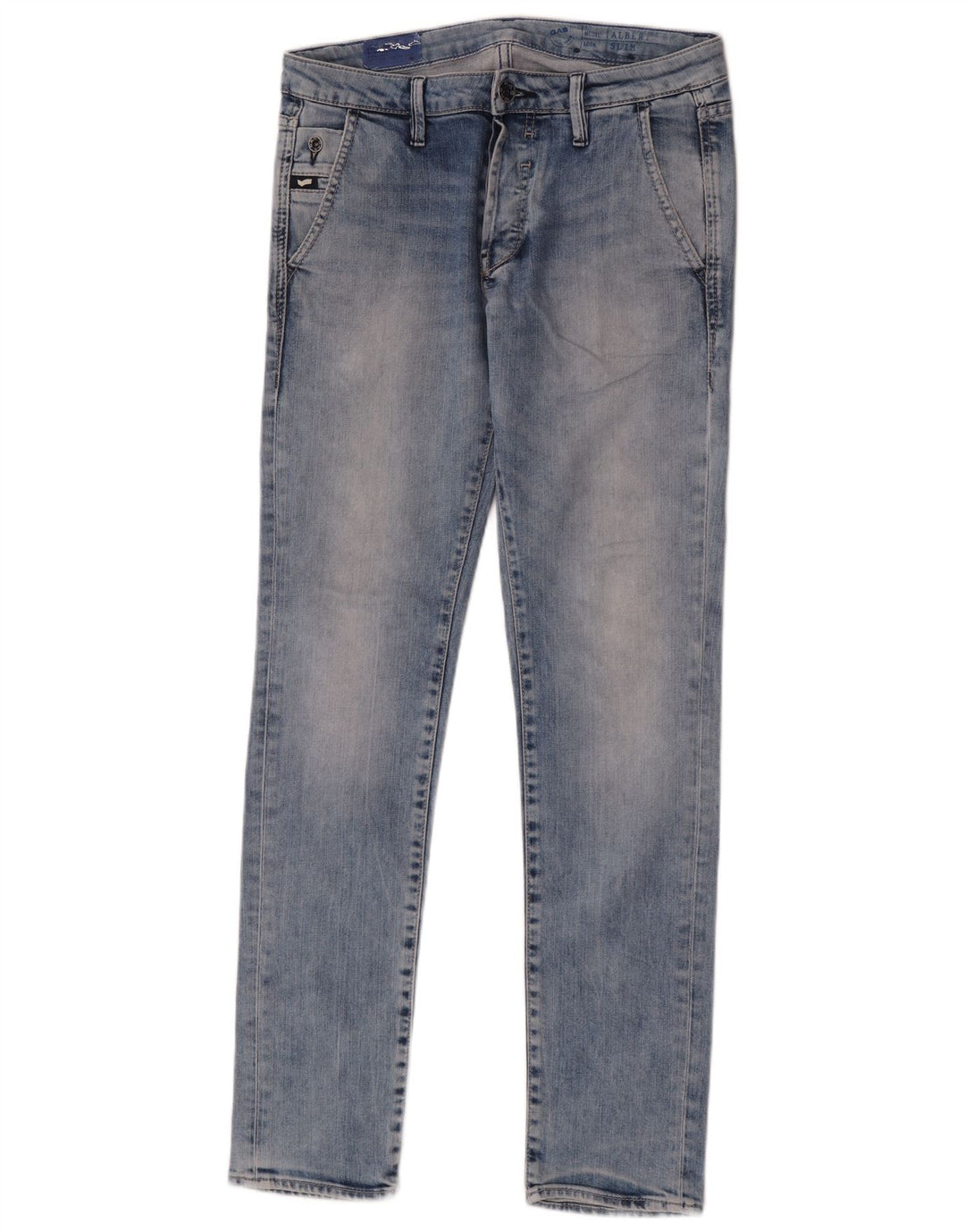 Gas Mens Slim Jeans W30 L32 Blue Cotton