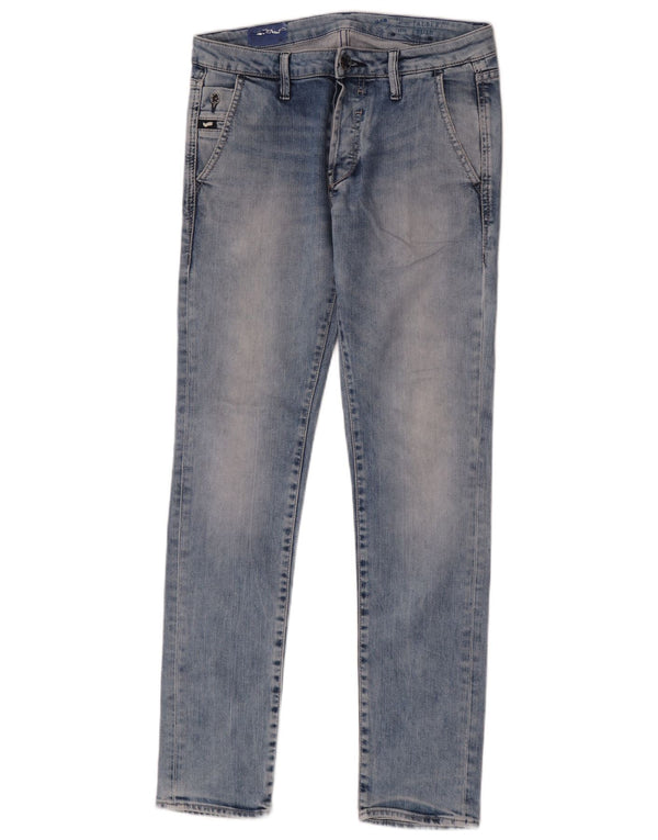 Gas Mens Slim Jeans W30 L32 Blue Cotton