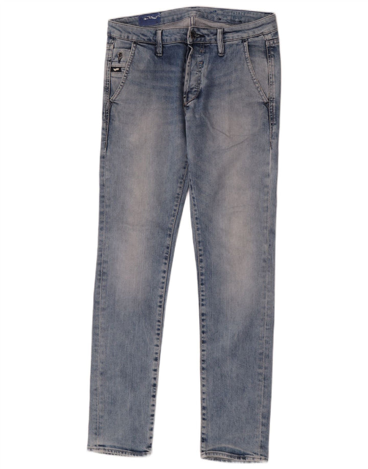 Gas Mens Slim Jeans W30 L32 Blue Cotton
