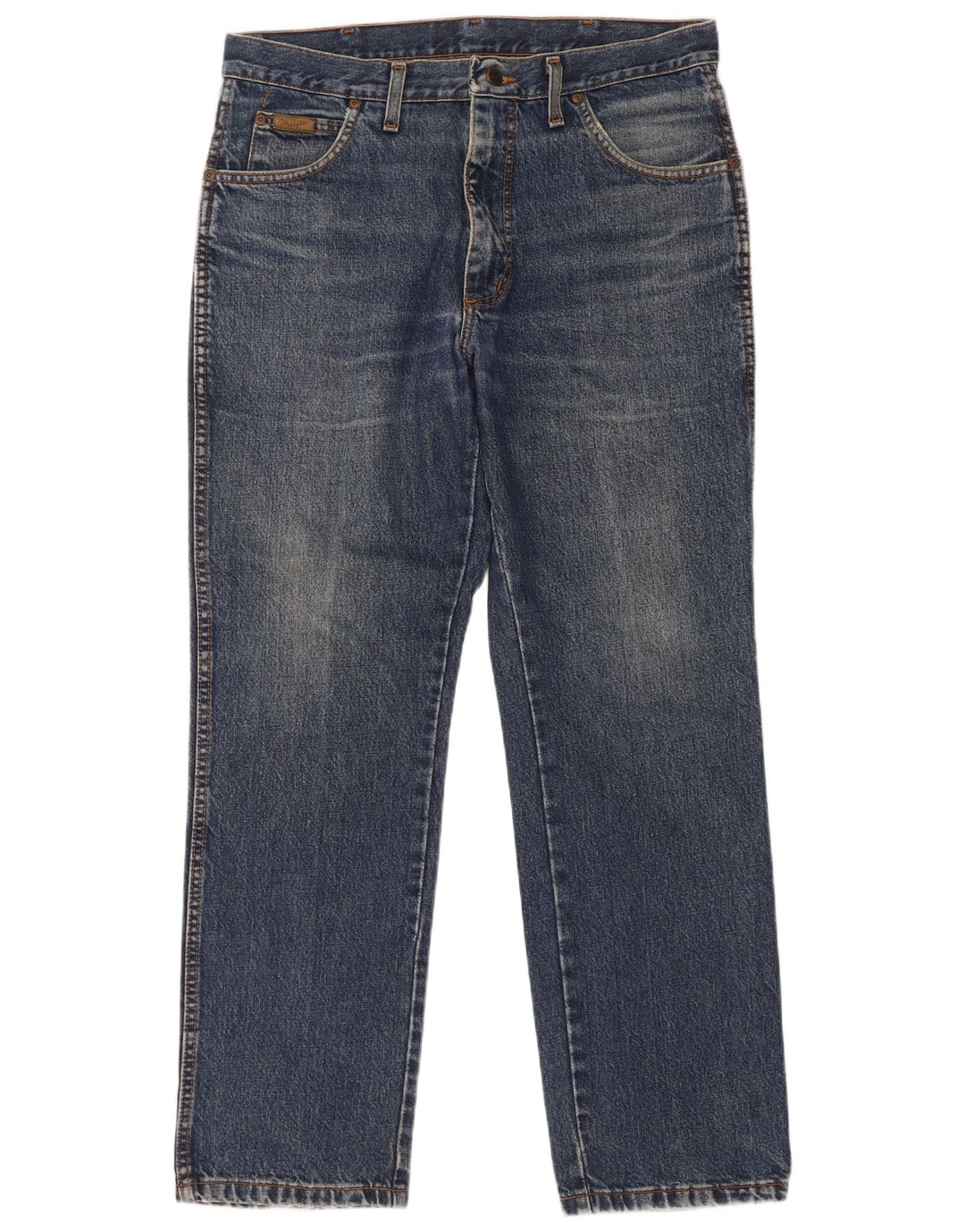 Wrangler Mens Straight Jeans W34 L30 Blue Cotton