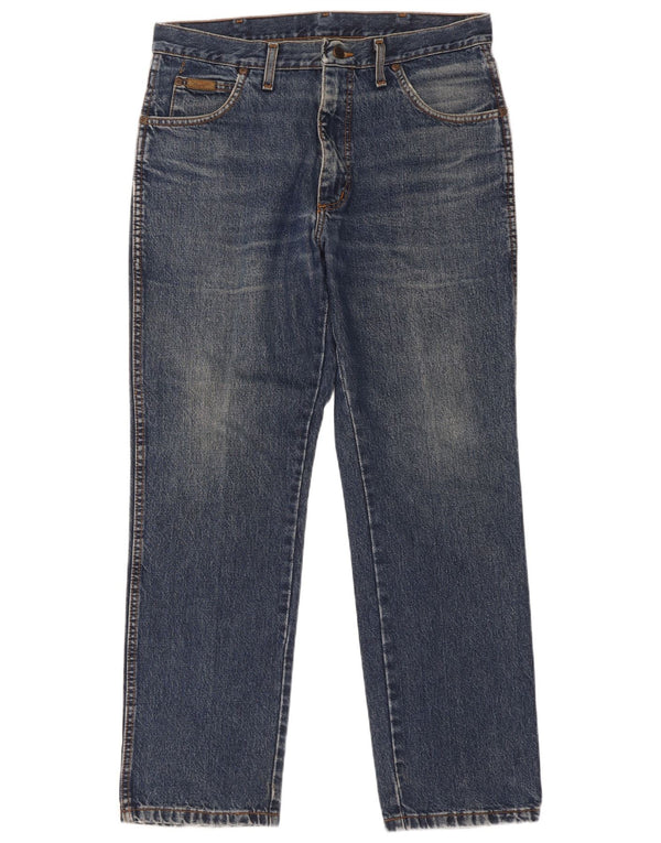Wrangler Mens Straight Jeans W34 L30 Blue Cotton