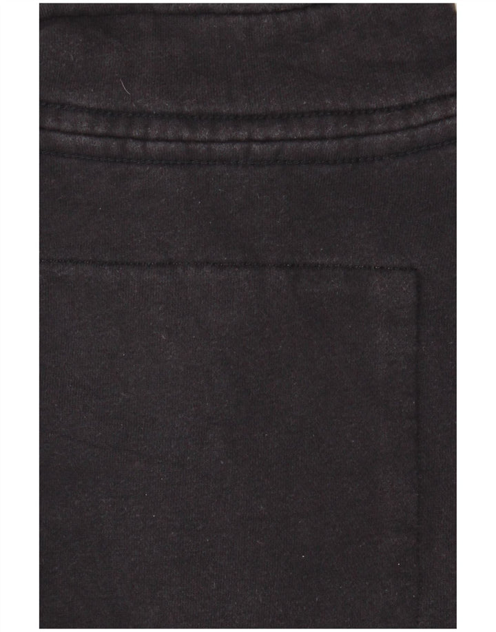 Superdry Mens Graphic Button Neck Sweatshirt Jumper Large Black Cotton