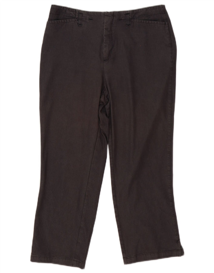 Stefanel Womens Straight Capri Trousers IT 42 Medium W29 L22 Grey Viscose
