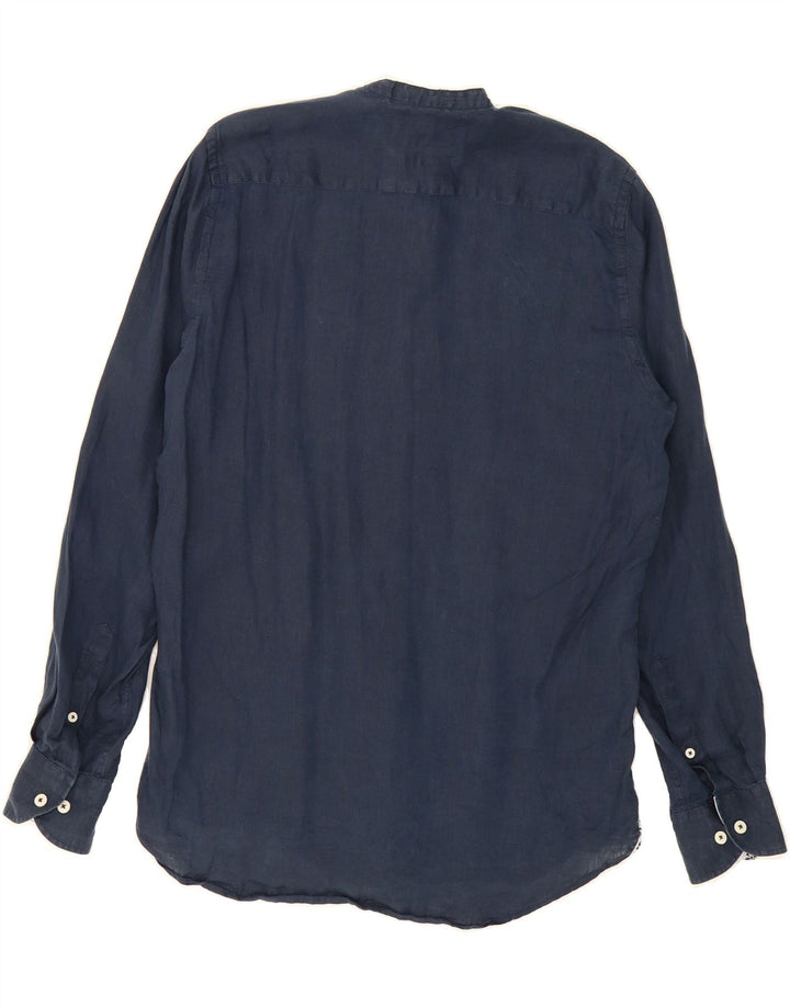 DANIEL HECHTER Mens Shirt Small Navy Blue Linen Vintage Daniel Hechter and Second-Hand Daniel Hechter from Messina Hembry 