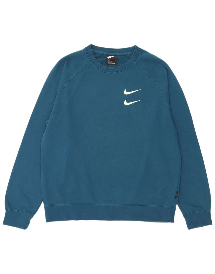 Nike Mens Graphic Sweatshirt Jumper Large Navy Blue Cotton