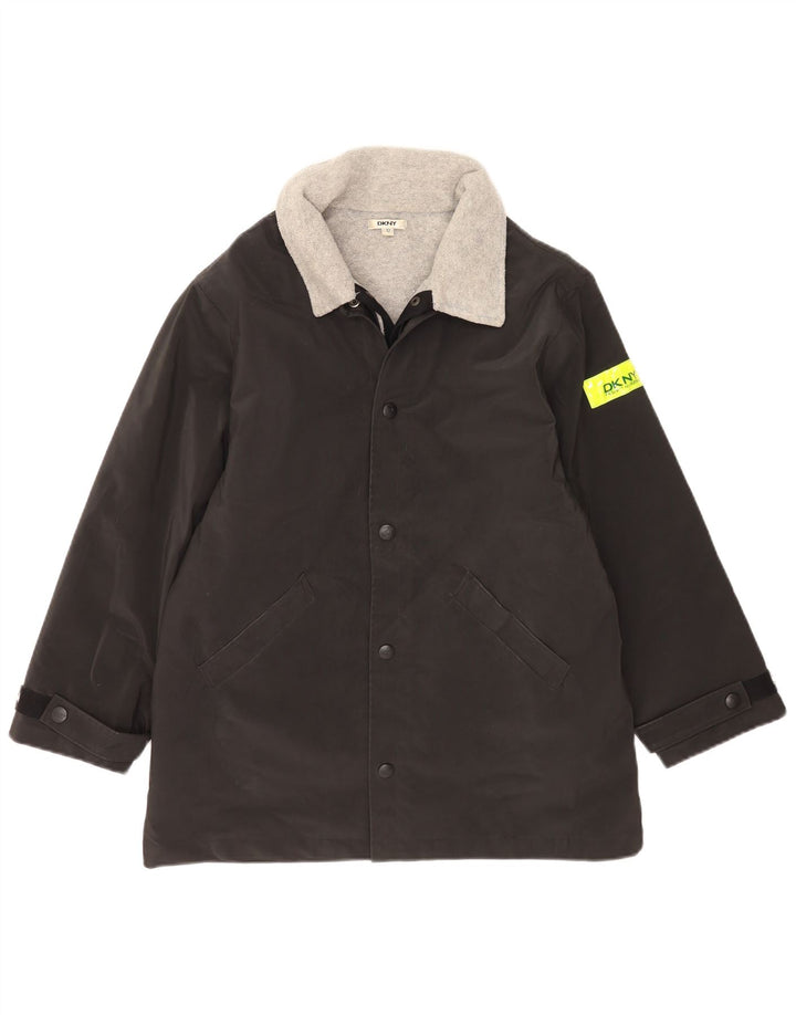 Dkny Boys Windbreaker Jacket 11-12 Years Black Cotton