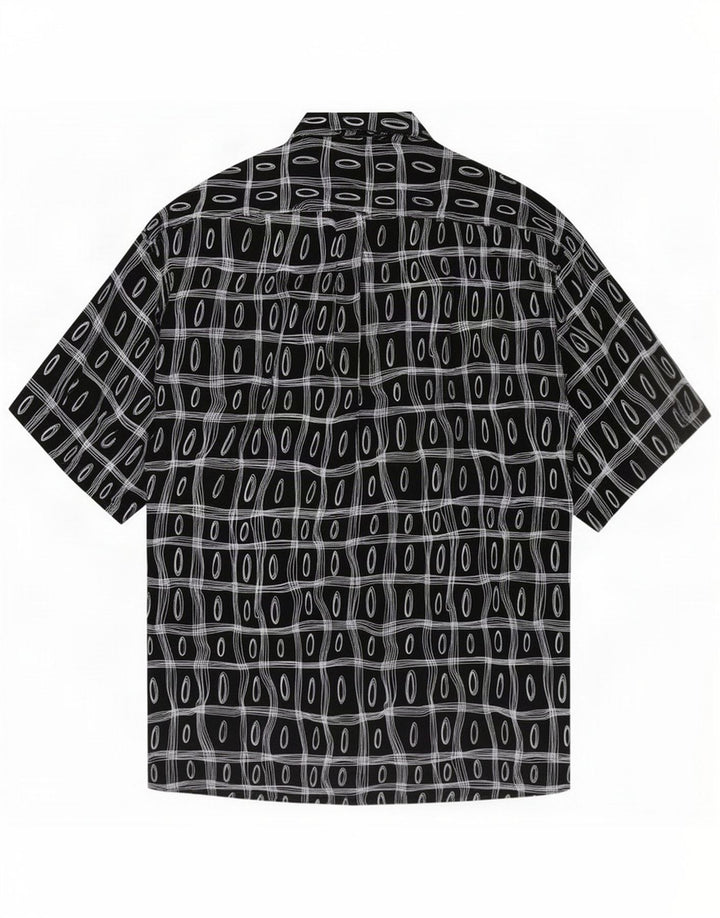 Tipo' S Mens Short Sleeve Shirt Medium Black Geometric Viscose