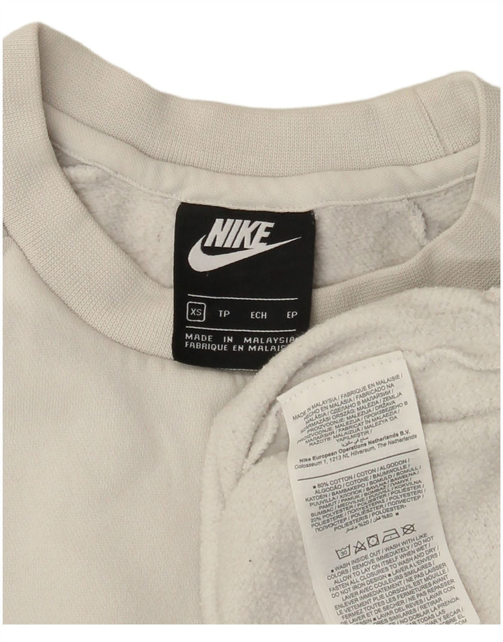 Nike Mens Graphic Sweatshirt Jumper XS White Cotton
