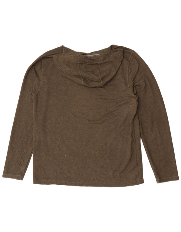 Orvis Mens Hoodie Jumper Large Khaki Rayon