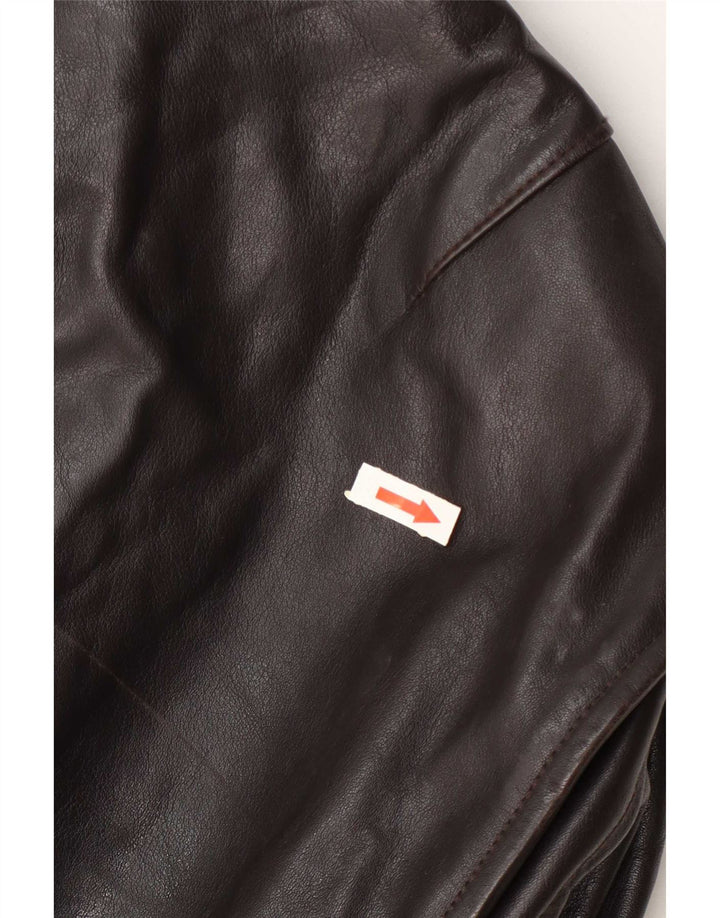 Vintage Mens Leather Jacket IT 52 XL Brown