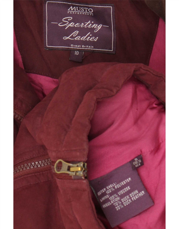 Musto Womens Oversized Padded Jacket UK 10 Small Maroon Polyester