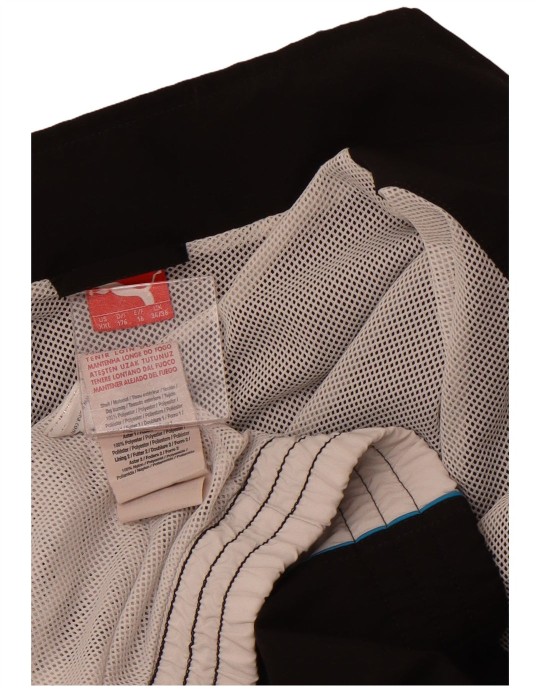 PUMA Boys Graphic Tracksuit Top Jacket 15-16 Years Black Colourblock