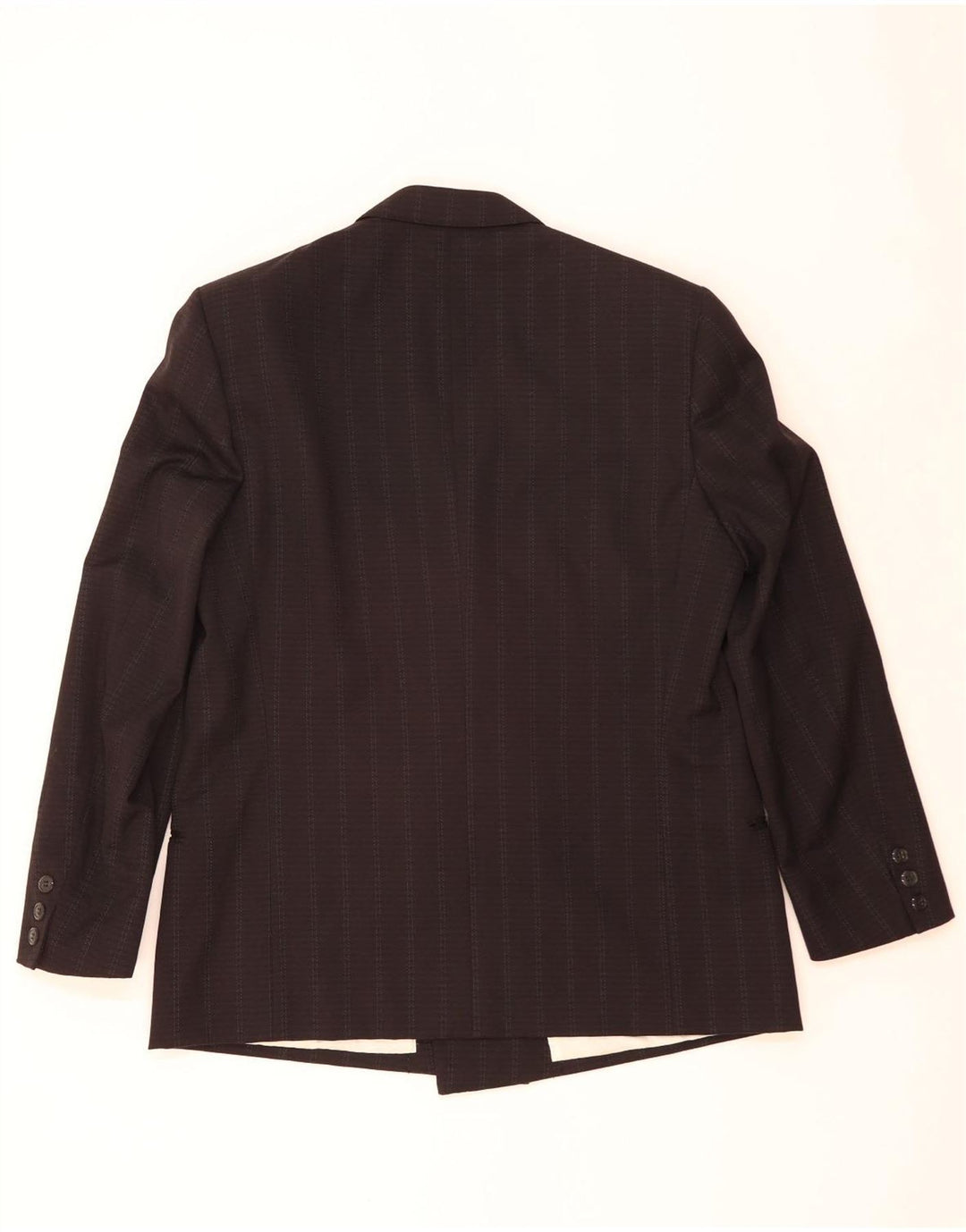 VENTANNI Mens Double Breasted Blazer Jacket IT 52 XL Black Pinstripe