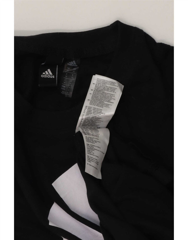 Adidas Mens Graphic T-Shirt Top Medium Black Cotton