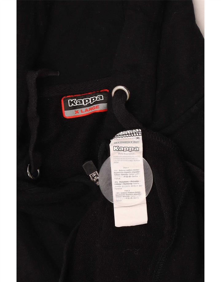 Kappa Mens Zip Hoodie Sweater XL Black Cotton