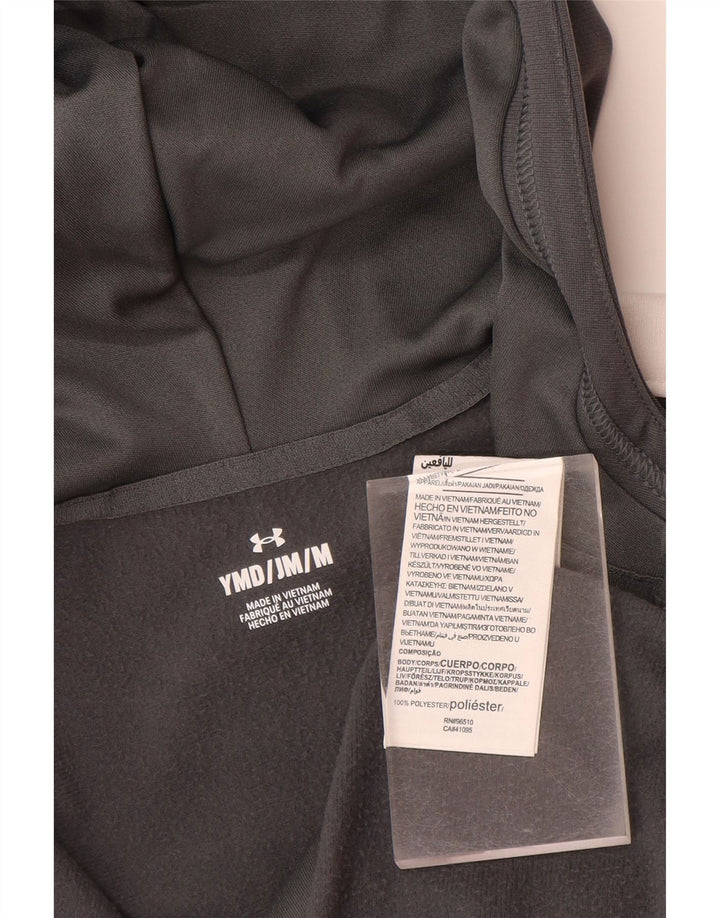 UNDER ARMOUR Boys Zip Hoodie Sweater 9-10 Years Medium Grey Colourblock