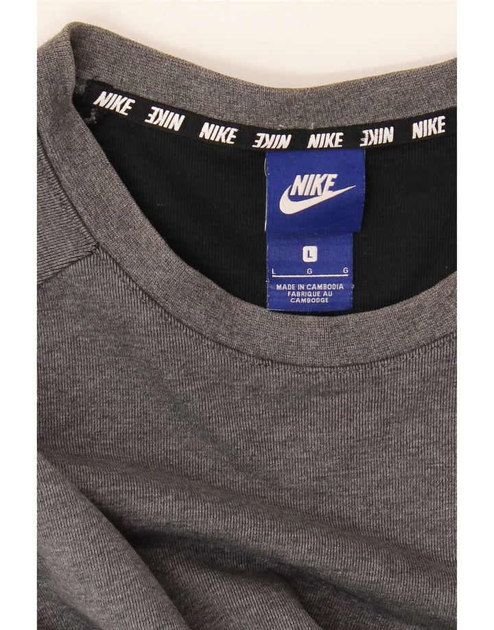 Nike Mens Graphic Sweatshirt Jumper Large Grey Colourblock