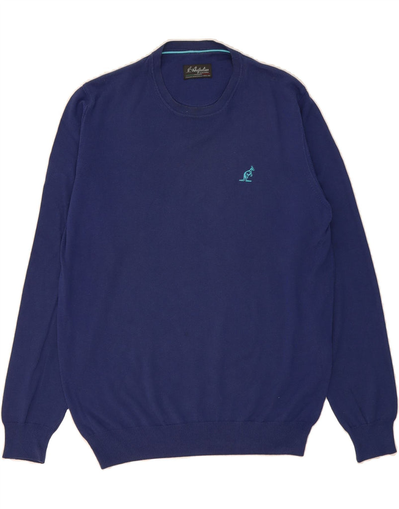 AUSTRALIAN L'ALPINA Mens Crew Neck Jumper Sweater IT 52 Large Blue Cotton Vintage AUSTRALIAN L'ALPINA and Second-Hand AUSTRALIAN L'ALPINA from Messina Hembry 