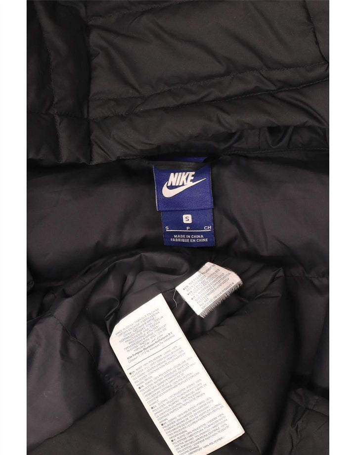 Nike Womens Hooded Padded Jacket UK 10 Small Black Polyester