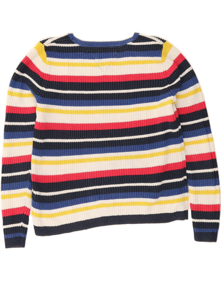 TOMMY HILFIGER Womens Boat Neck Jumper Sweater UK 14 Medium Multicoloured Vintage Tommy Hilfiger and Second-Hand Tommy Hilfiger from Messina Hembry 