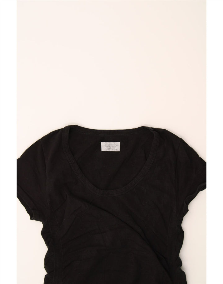 ATHLETA Womens T-Shirt Top UK 12 Medium Black Cotton Vintage Athleta and Second-Hand Athleta from Messina Hembry 