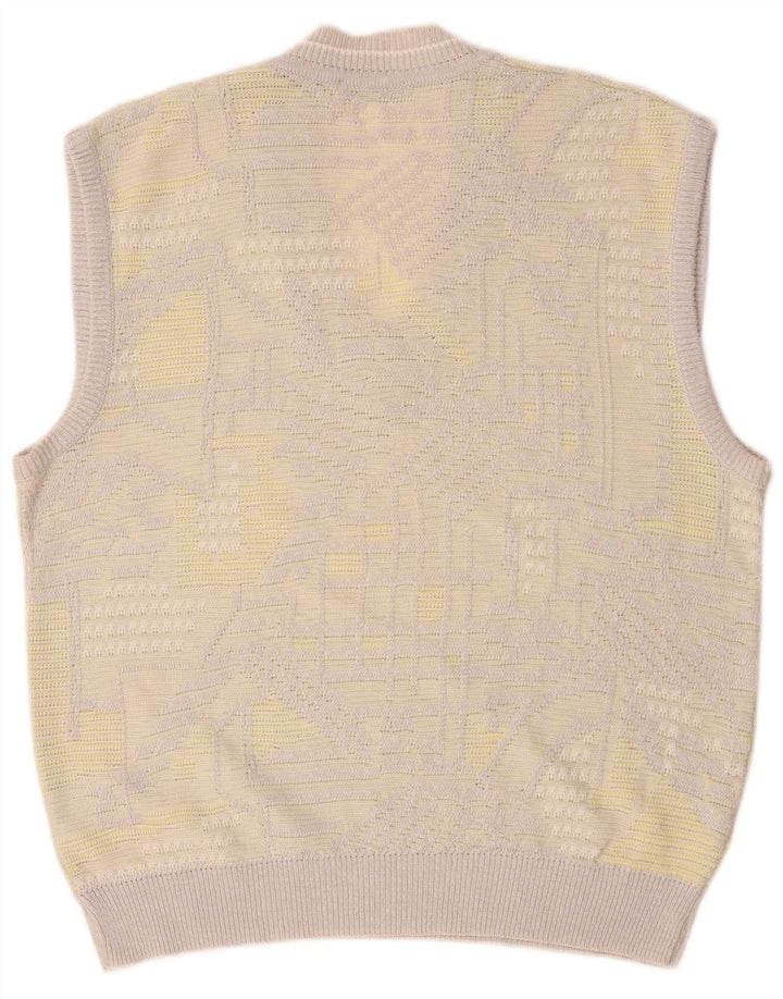 Bueckle Mens Vest Tank Top Large Grey Geometric