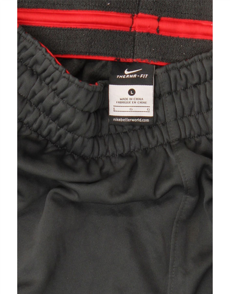 NIKE Mens Therma-Fit Tracksuit Trousers Large Grey Colourblock Polyester Vintage Nike and Second-Hand Nike from Messina Hembry 