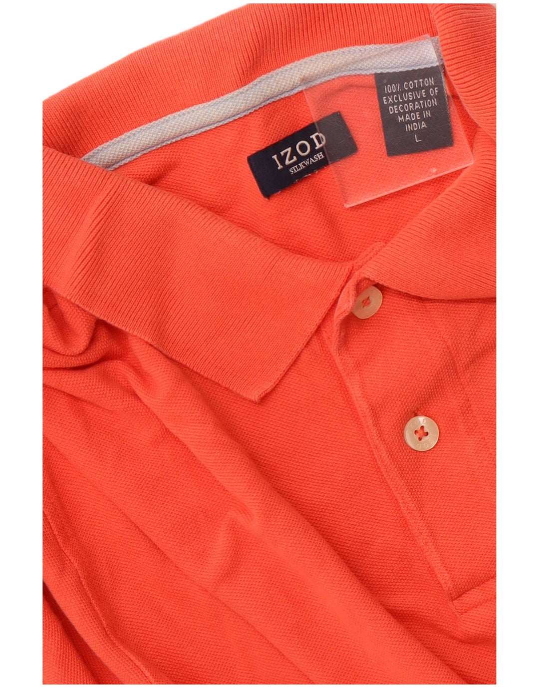 Izod Mens Polo Shirt Large Orange Cotton