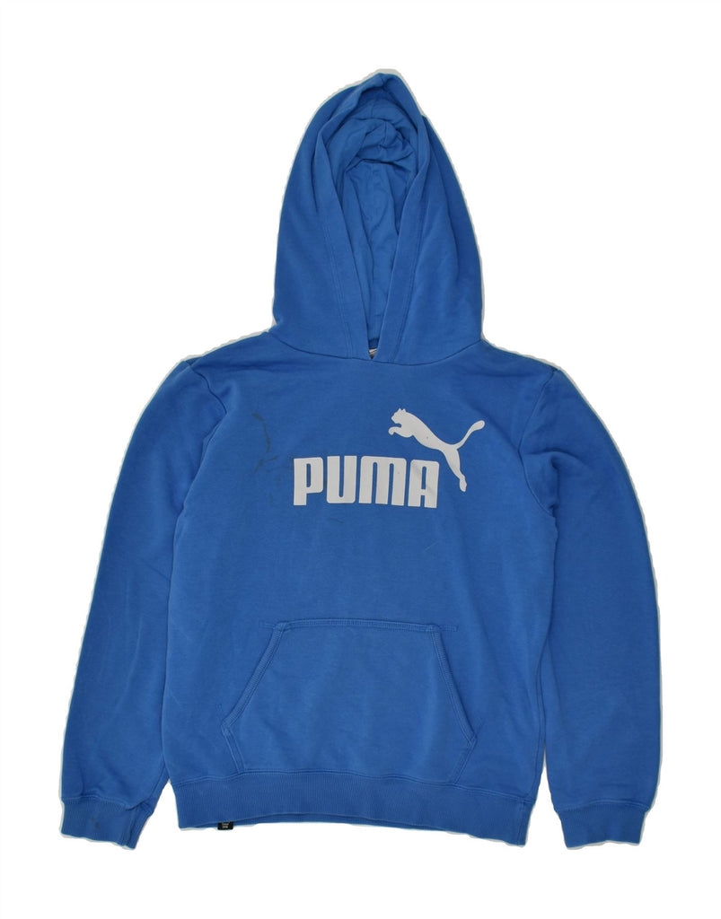 PUMA Boys Graphic Hoodie Jumper  11-12 Years Blue Cotton | Vintage Puma | Thrift | Second-Hand Puma | Used Clothing | Messina Hembry 