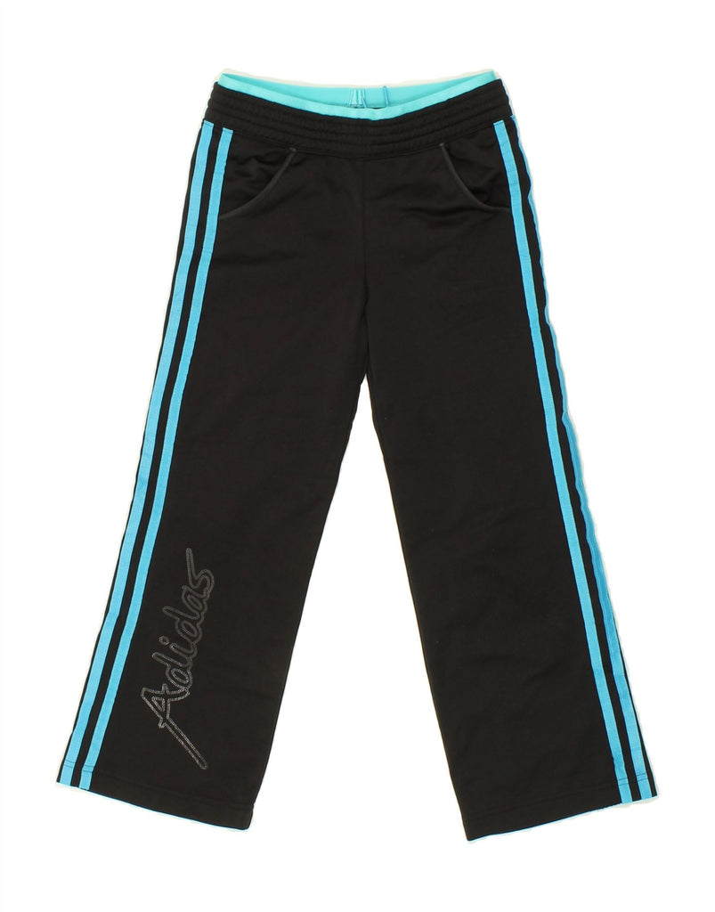 ADIDAS Girls Graphic Tracksuit Trousers 5-6 Years Black Vintage Adidas and Second-Hand Adidas from Messina Hembry 