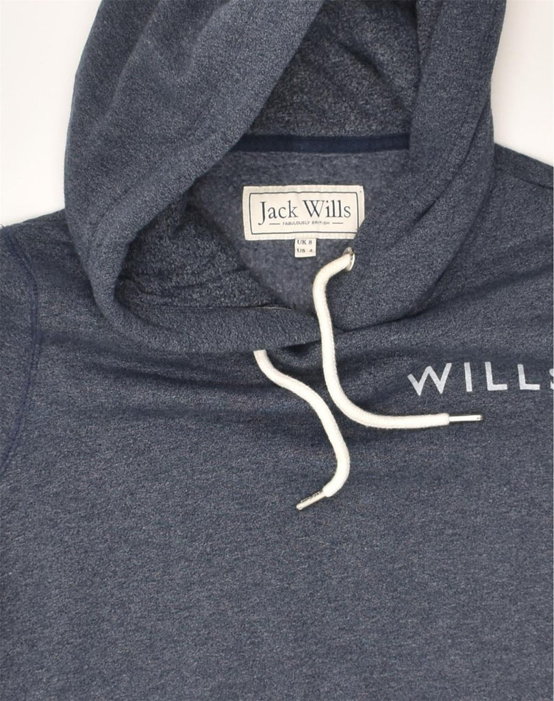 JACK WILLS Womens Hoodie Jumper UK 8 Small  Navy Blue Cotton | Vintage Jack Wills | Thrift | Second-Hand Jack Wills | Used Clothing | Messina Hembry 