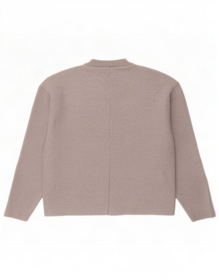 Zara Womens Top Long Sleeve UK 14 Medium Grey
