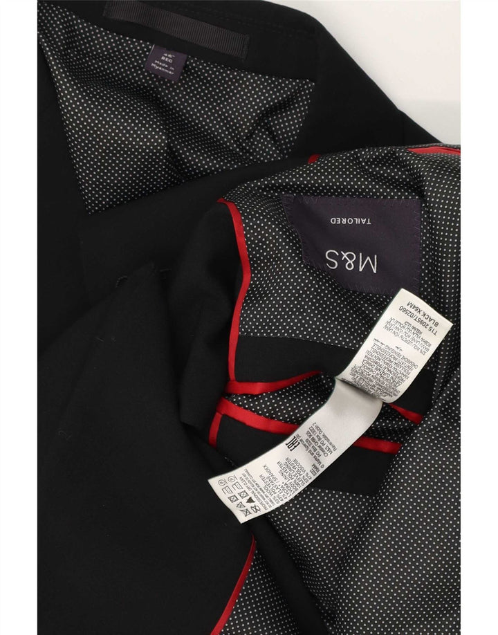 Marks & Spencer Mens 2 Button Blazer Jacket Size 54 2XL Black Wool