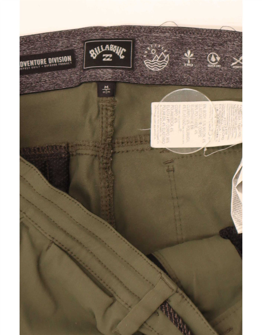 Billabong Mens Slim Chino Trousers Medium W32 L30 Khaki Nylon
