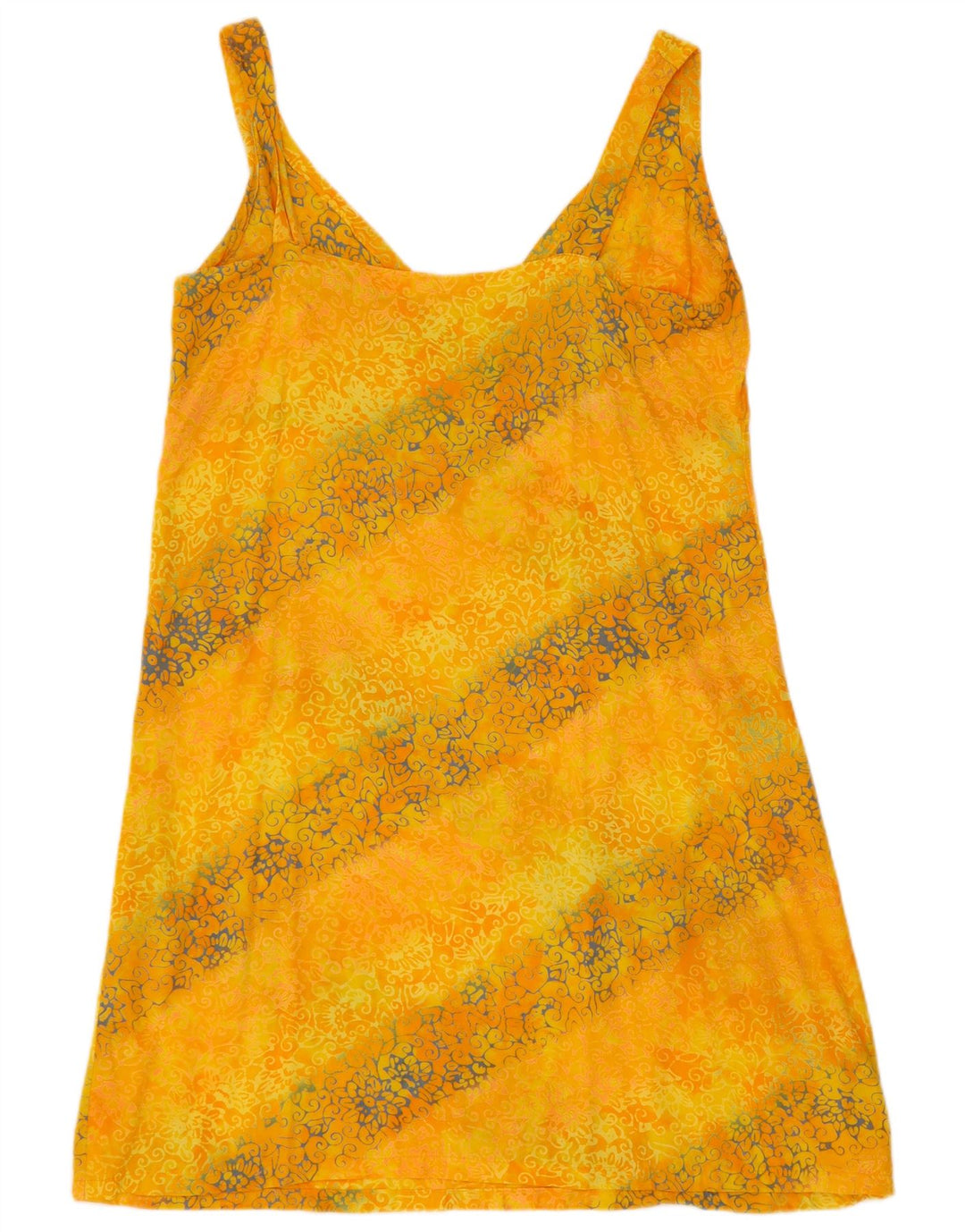 Vintage Womens Sundress UK 14 Medium Yellow Paisley