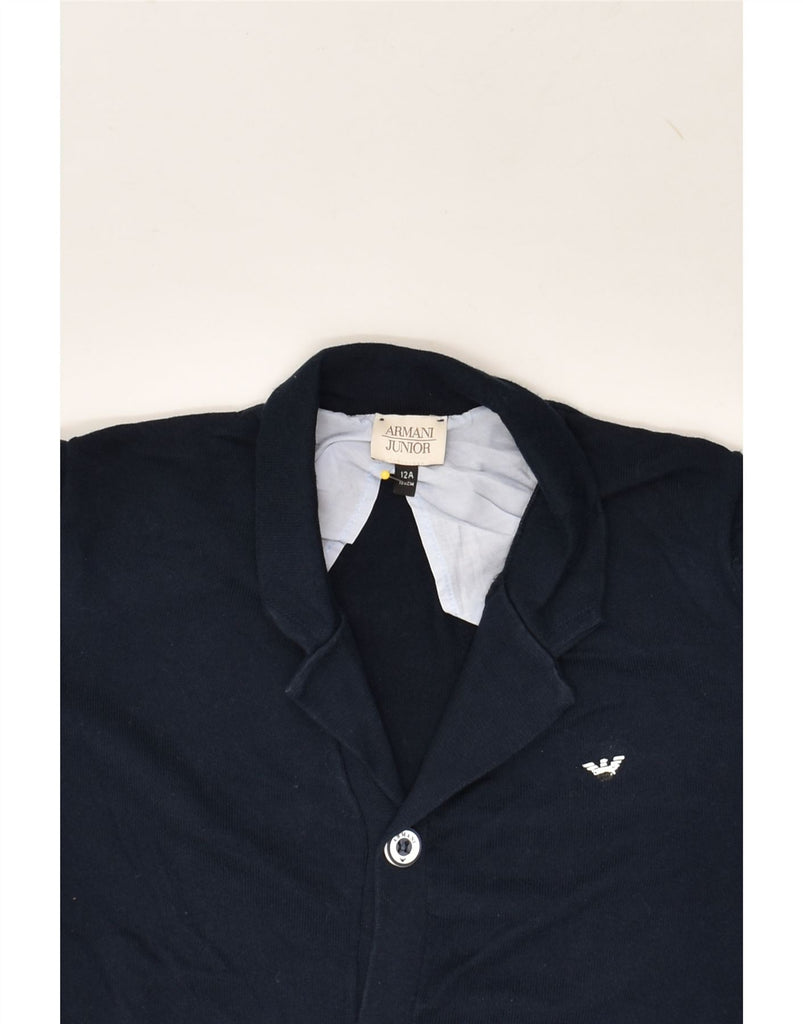 ARMANI JUNIOR Boys Cardigan Sweater 11-12 Years Navy Blue | Vintage Armani Junior | Thrift | Second-Hand Armani Junior | Used Clothing | Messina Hembry 