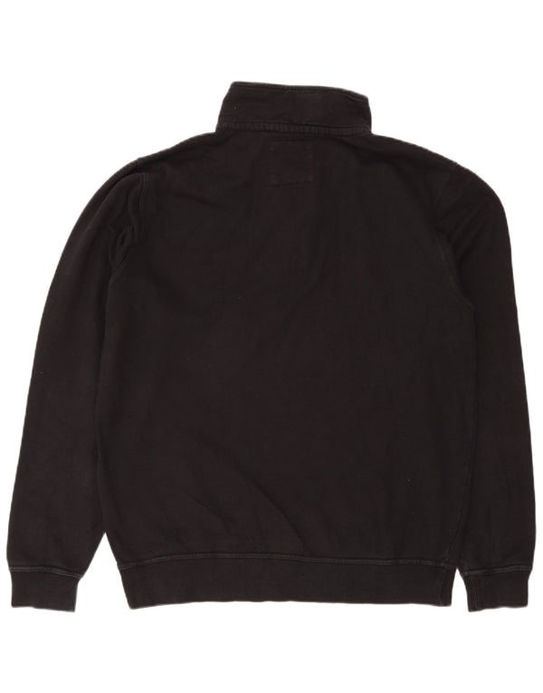 Crew Clothing Mens Zip Neck Sweatshirt Jumper XL Black Cotton