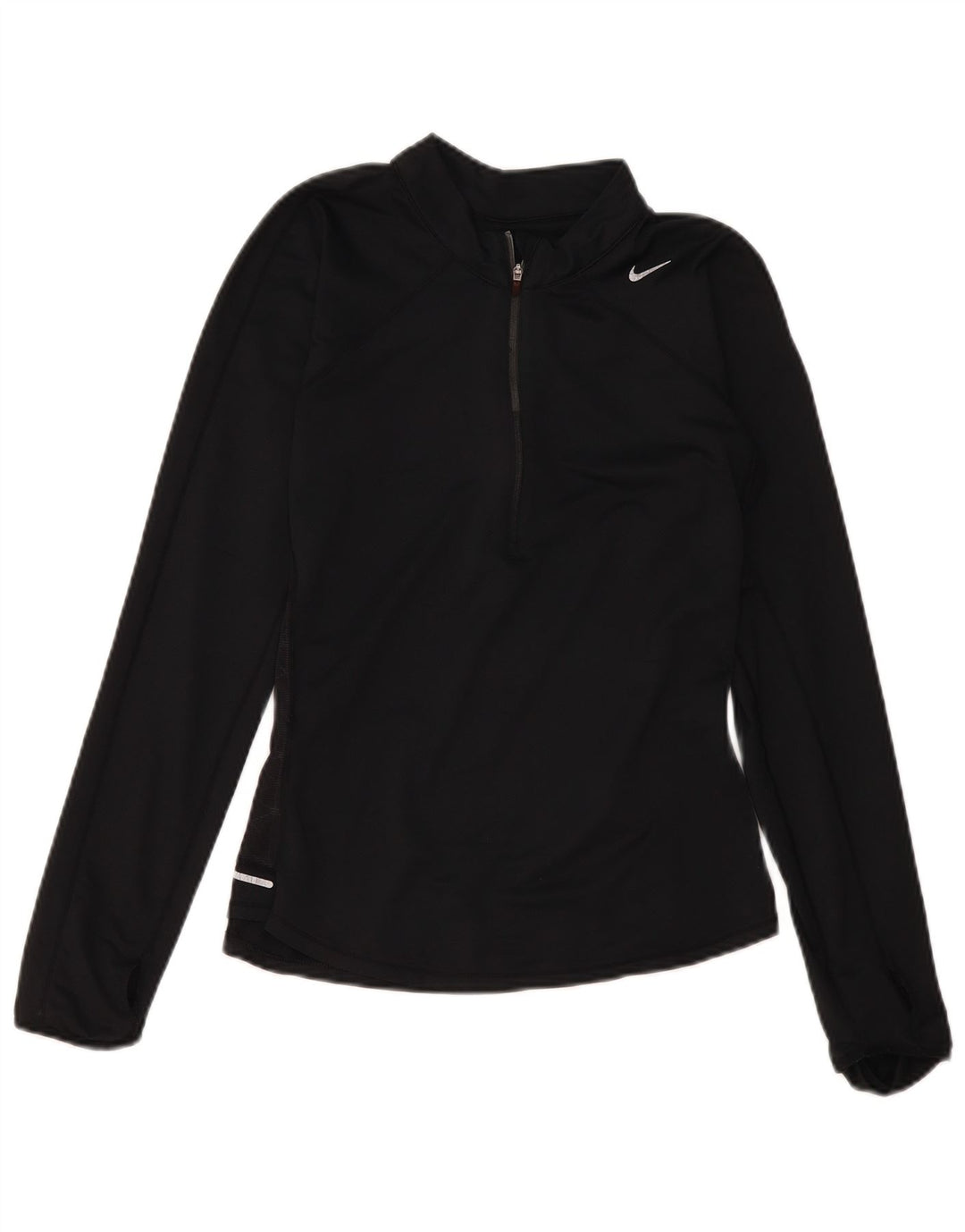 Nike Womens Dri Fit Zip Neck Pullover Tracksuit Top UK 12 Medium Black