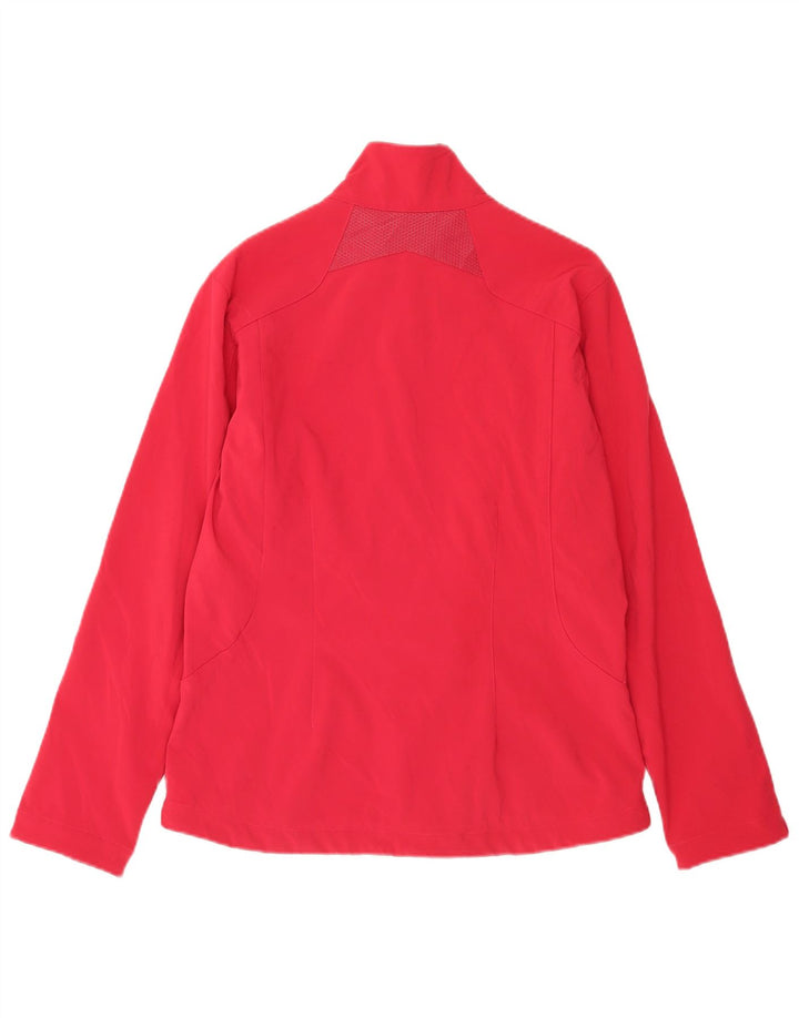 Brugi Womens Tracksuit Top Jacket UK 14 Large Red Polyester Sports